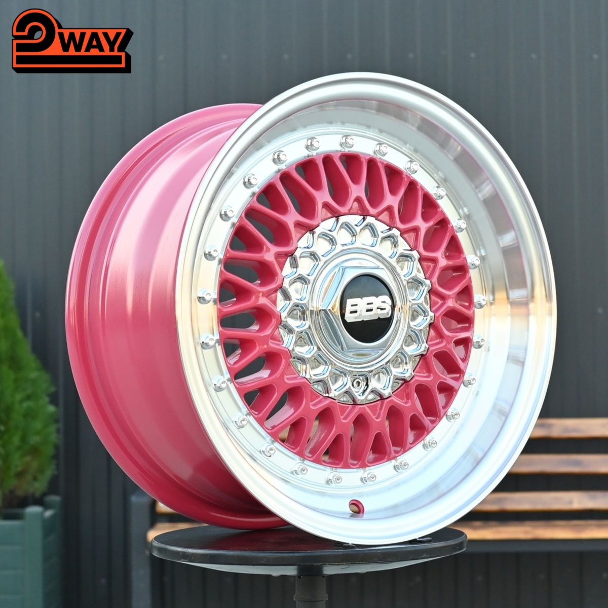 R15 BBS RS Стиль 7.0J ET20 4*98/100 Розовый