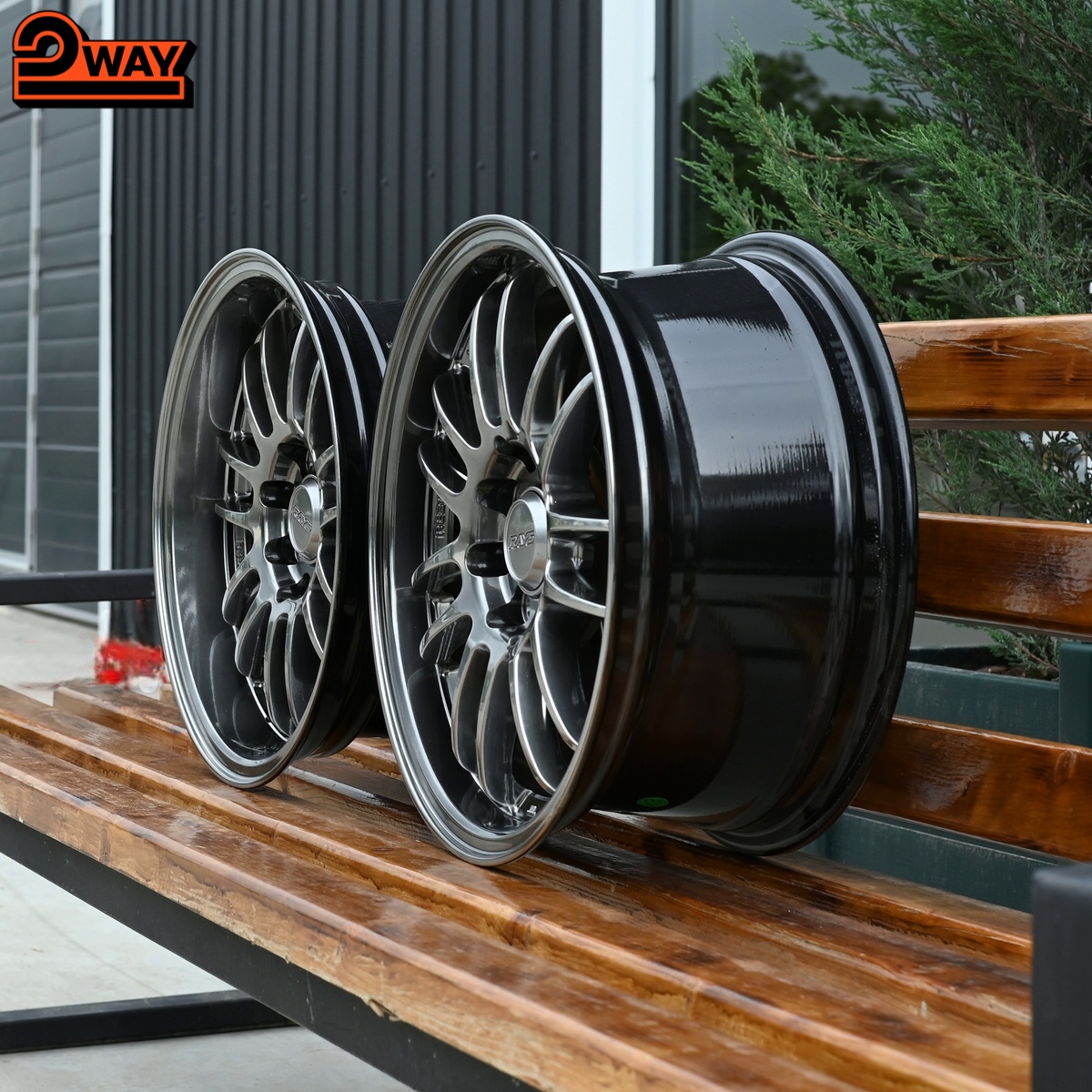 Разноширокие R15 Rays Volk Racing RE30 темный хром