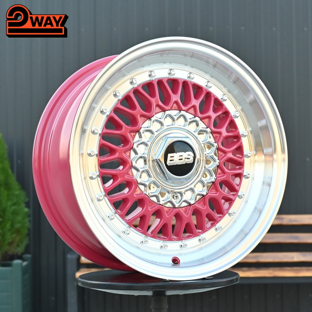 R15 BBS RS Стиль 7.0J ET20 4*98/100 Розовый