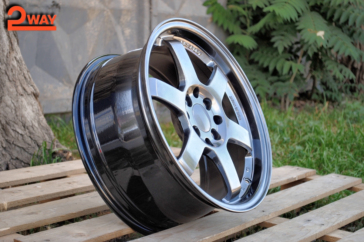 R16 Volk Racing TE37SL Стиль 7.0J ET38 4*100/114.3 Темный хром