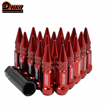 Гайки RAYS пики 1.5 красные
